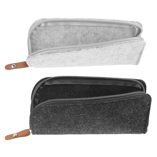 Artibetter 2Stücke Filz Federmäppchen für Schule und Büro Große Aufbewahrungstasche mit Reißverschluss für Stifte Kosmetik und Mehr Stifttasche von Artibetter