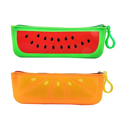 Artibetter 2stücke Federmäppchen Kreative Und Große Aufbewahrungstasche Für Schüler Vielseitiger Organizer Für Schreibwaren Niedliches -Design Wassermelone Orange von Artibetter