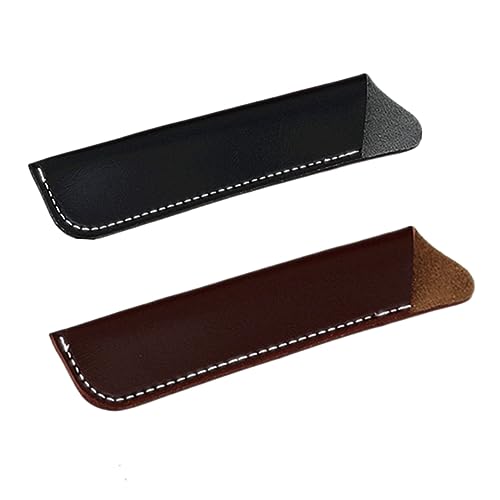 Artibetter 2stücke Pu-Leder Stift Und Bleistiftetui Schwarz Und Braun Und Flexibel Für Schule Büro Und Zuhause Stifthalter Für Stifte Karten Und Ausweise von Artibetter