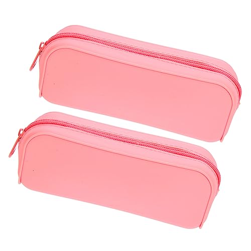 Artibetter 2 Stück Ästhetisches Silikon Federmäppchen Für Mädchen Große Kapazität Tragbar Pink Für Schule Und Studium von Artibetter