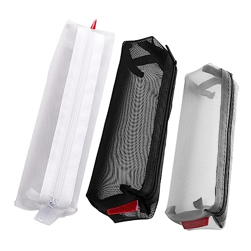 Artibetter 3 Stück Reißverschluss Federmäppchen Transparente Stiftetuis für Vielseitige Schreibwaren Aufbewahrungstaschen für Schule Büro und Freizeit Zufällige Farbe von Artibetter