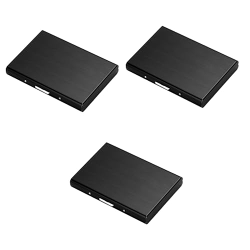 Artibetter 3 Stück Visitenkartenhalter für Männer Schwarz Einzigartiges Design und Fingerprintresistent Leicht Tragbar für Geschäftsleute Kreditkartenetui Robust und Langlebig von Artibetter