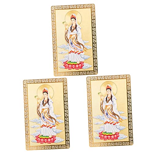 Artibetter 3 Stücke Geldbörse Halter Für Auto Auto Dekoration Japanische Brieftasche Thai Chinesisch Feng Shui Religiöses Buddhistisches Amulettkarte Grußkarte Avalokiteshvara von Artibetter