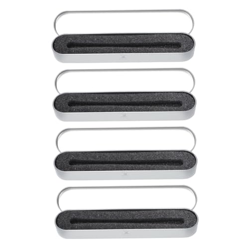 Artibetter 4 Stück Teiliges Quadratisches Metall stifteetui mit Weichem Schwamm Langlebige Silberne Aufbewahrungsbox für Stifte Optimaler Schutz gegen Kratzer und Verlust Kompakt und Leicht von Artibetter