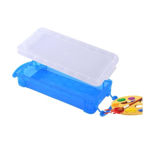 Artibetter 5 Stück Teiliges Transparentes Stiftebox Multifunktionale Aufbewahrungsbox Kunststoff für Schulbedarf und Büro Farben Variieren Zufällige Farbe von Artibetter