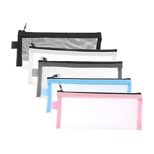 Artibetter 5stücke Transparente Nylon-Netz-stiftetaschen Schreibwaren-bleistifttaschen Mit Reißverschluss Für Stifte Radiergummis Schreiber Etc von Artibetter