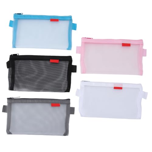 Artibetter 5stücke Transparente Stifttasche Aus Netzgewebe Stifteaufbewahrung Mit Großem Fassungsvermögen Federmäppchen Für Studenten Und Bürogebrauch Langlebig Und Leicht Zu Tragen von Artibetter