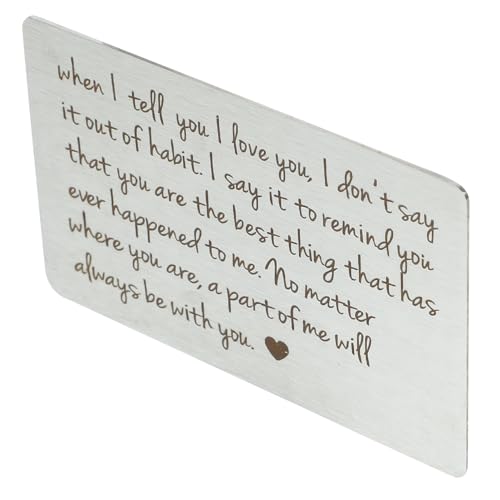 Artibetter Brieftaschenkarte Aus Edelstahl Mit Zarter Gravur Passend Für Jahrestag Und Valentinstag Robust Bruchfest Und Langlebig Für Portemonnaie Als Für Partner Familie Und Freunde von Artibetter