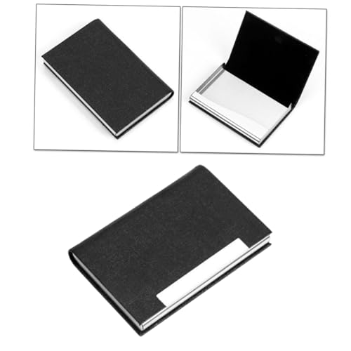 Artibetter Edelstahl Visitenkartenetui mit Pu Leder Schwarzer Business Kartenhalter Handgefertigt Stilvolles Design Geeignet für Visitenkarten Ausweise und Kreditkarten Personalisierbar mit von Artibetter