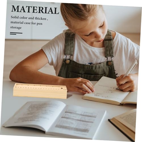 Artibetter Holz Federmäppchen Große Kapazität Stabile Bleistiftbox Für Schule Büro Robustes Material Tragbare Schreibwaren Aufbewahrung von Artibetter