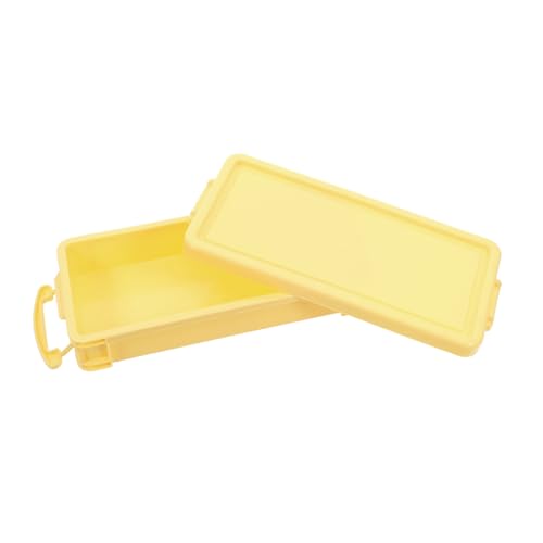 Artibetter Kasten Schreibwaren-Box Stifteboxen Für Die Schule Federmäppchen Etui Bleistiftboxen in Großen Mengen Aufbewahrung Von Buntstiften Stifteboxen Masse Bleistiftfälle Yellow Plastik von Artibetter