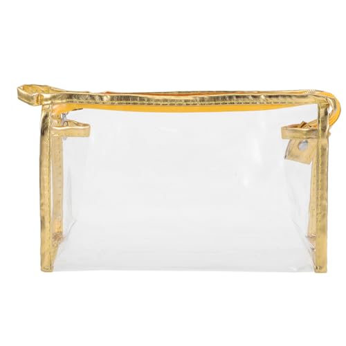 Artibetter Mäppchen schreibwaren Organizer stiftehalter Schreibwaren Aufbewahrung Stifteetui mit Zipper Stifteetui mit Reißverschluss Einzigartiger Bleistiftfall Stiftbeutel PVC Golden von Artibetter