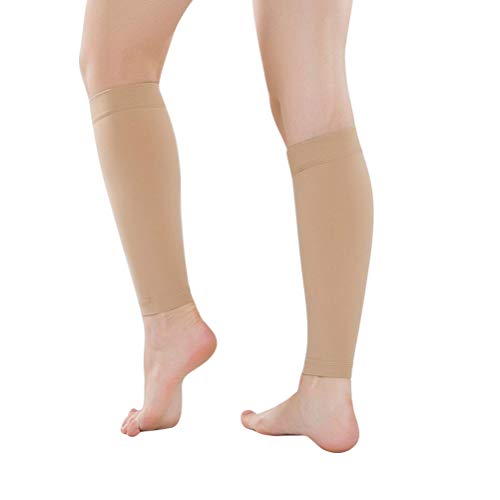 Artibetter Waden Kompressionsstulpen Beinlinge Kompressionsstrümpfe ohne Fuß beim Laufen Wandern Jogging Ballspielen (Hautfarbe XXL) von Artibetter