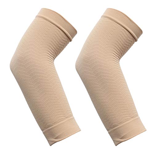 Artibetter elastische Kompression Arm Ärmel Armwärmer Former für Baseball Basketball Fußball Radfahren Golf Arthritis Lymphödem - beige von Artibetter