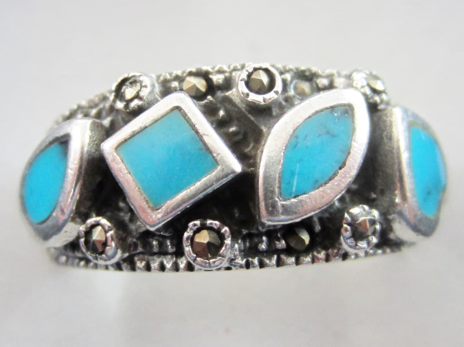 Türkis Und Silber Ring von ArtiemsVintageFinds