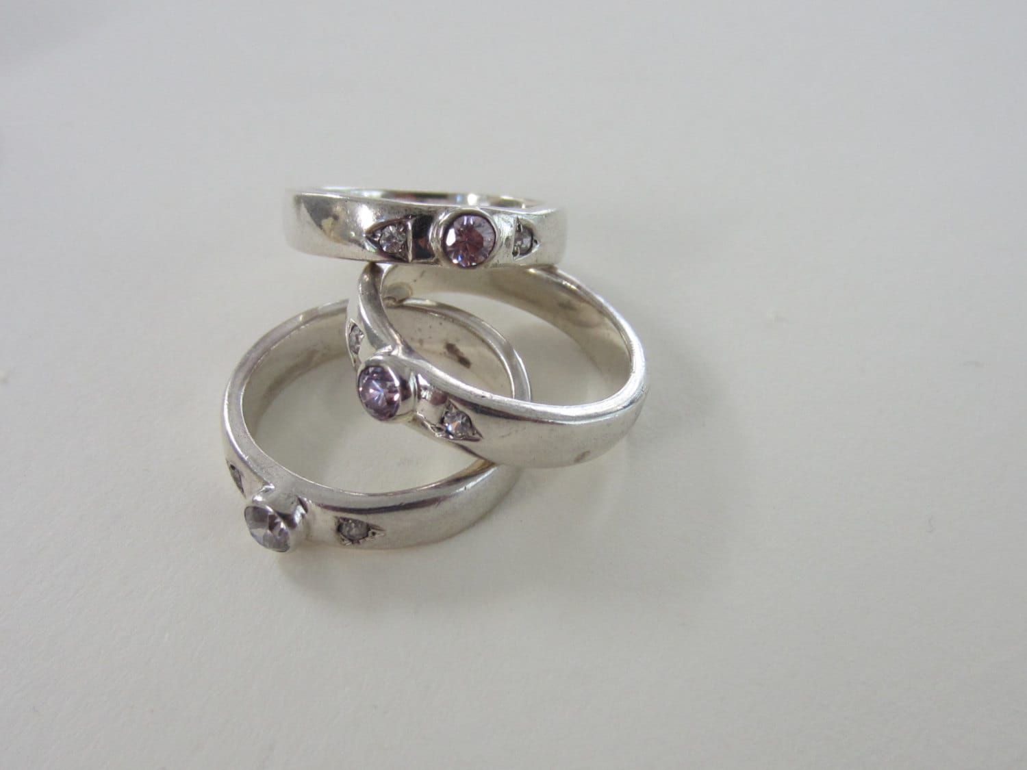 Vintage Edelsteine & Sterling Silber Stacking Versprechen Ringe von ArtiemsVintageFinds