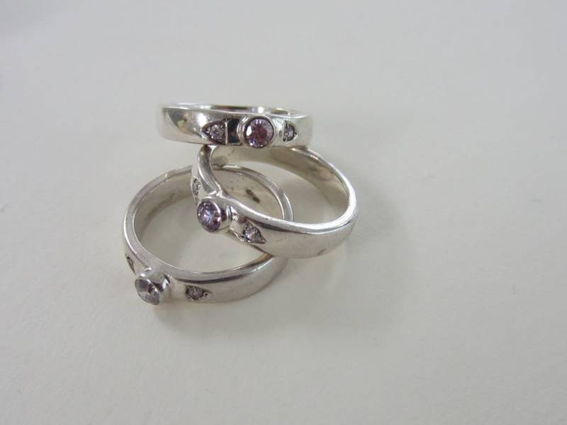 Vintage Edelsteine & Sterling Silber Stacking Versprechen Ringe von ArtiemsVintageFinds