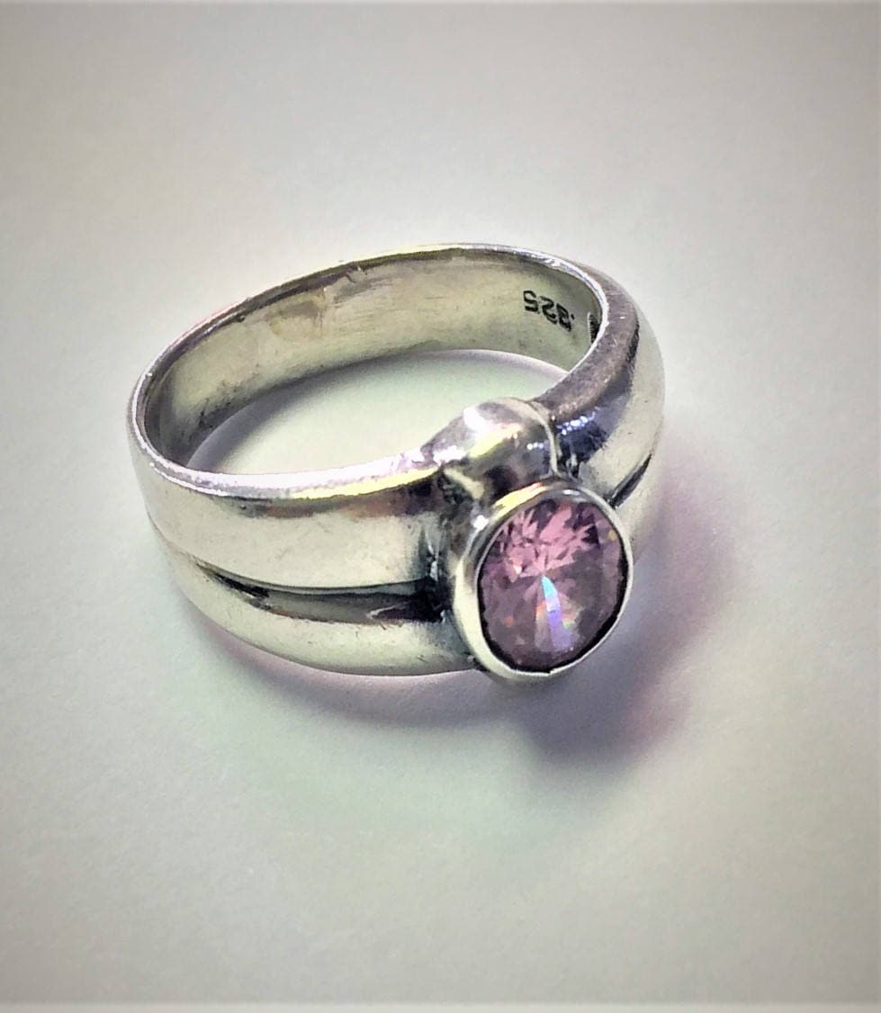 Vintage Sterling Silber Edelstein Ring - Größe 10-11 von ArtiemsVintageFinds