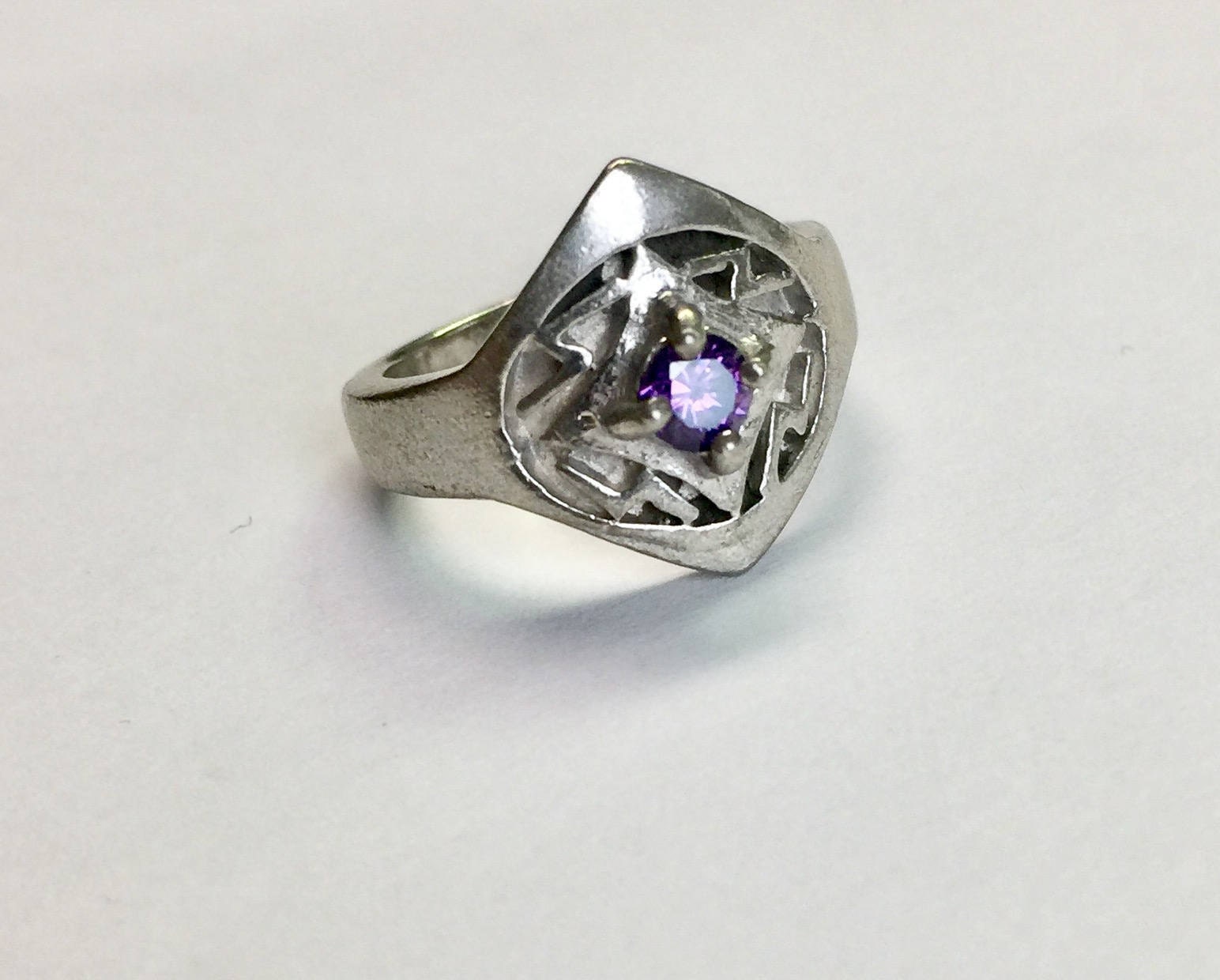 Vintage Art Deco Sterling Silber Ring 5 Mm Edelstein Statement Ring von ArtiemsVintageFinds