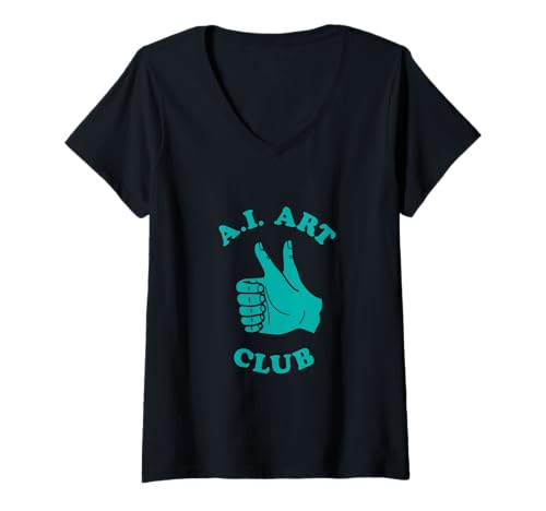 Damen Funny AI Art Club Künstliche Intelligenz Maschinelles Lernen T-Shirt mit V-Ausschnitt Damen Funny AI Art Club Künstliche Intelligenz Maschinelles Lernen T-Shirt mit V-Ausschnitt von Artificial Intelligence Designs by Fasaza