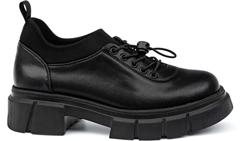 Artiker Damen Halbschuhe Leder schwarz mit Zugband EU(39) von Artiker