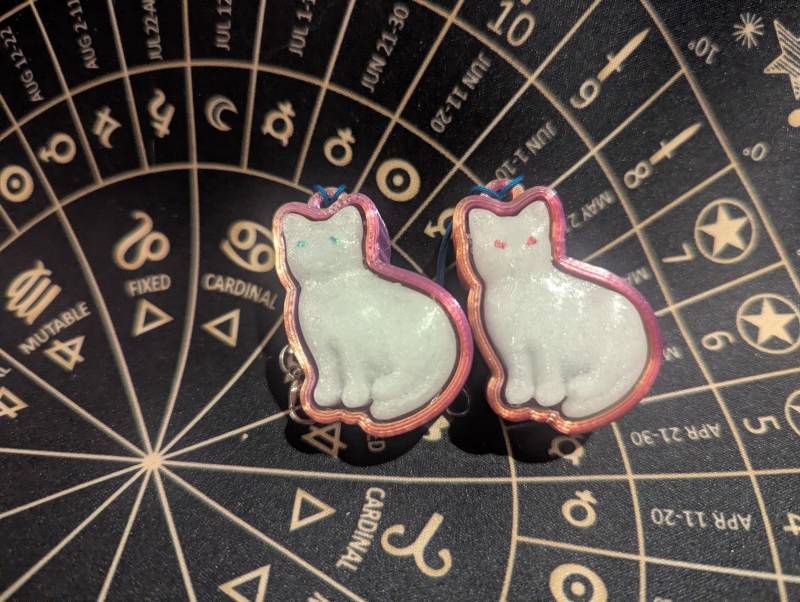 Glow in The Dark Kitten-Fidget Clicker | 3D Gedruckte Fidget von ArtioneryMischu