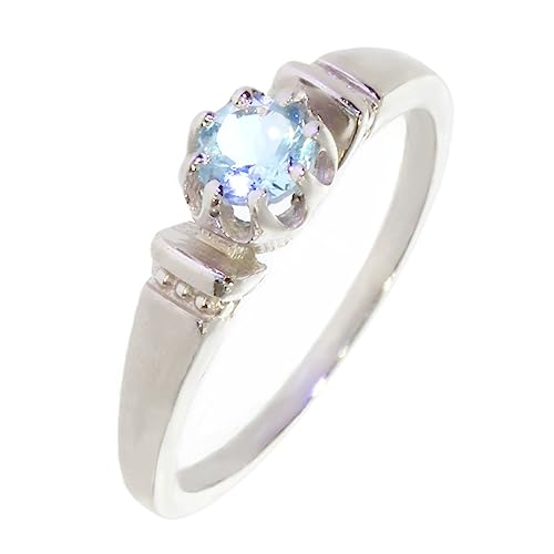 Artipol Ring mit echter Aquamarin europeische Produktion franz.Stil - Schmuck silbern-rhodiniert - Ref M-58 - größe 54 (17.2) von Artipol