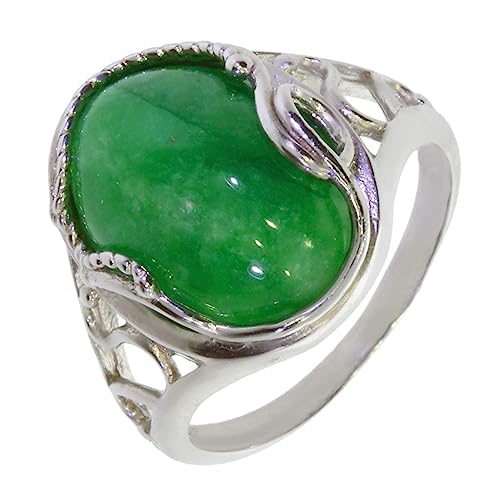 Artipol Ring mit echter Jade europeische Produktion franz.Stil - Schmuck silbern-rhodiniert - Ref 34-27 - größe 63 (20.1) von Artipol