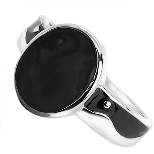 Artipol Ring mit echter Schwarzem Onyx europeische Produktion franz.Stil - Schmuck silbern-rhodiniert - Ref 42-30 - größe 64 (20.4) von Artipol