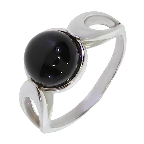 Artipol Ring mit echter Schwarzem Onyx europeische Produktion franz.Stil - Schmuck silbern-rhodiniert - Ref 30-12 - größe 53 (16.9) von Artipol