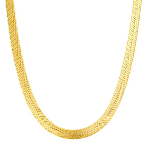 Artiqo Halskette Damen aus Edelstahl (Gold) feine Kette Damen gold und silber - größenverstellbar und wasserfest (40 + 5cm) - Multi Layer geeignet - Modell Cheesy von Artiqo
