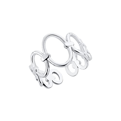 Artiqo Ring Damen Silber | Verstellbarer Filigraner Siegelring aus Edelstahl | Wasserfest & Hautfreundlich - Modell Rosa von Artiqo