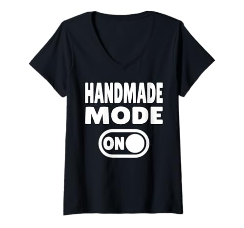 Damen Handmade Mode ON - Kreatives Basteln T-Shirt mit V-Ausschnitt von Artisan Gear