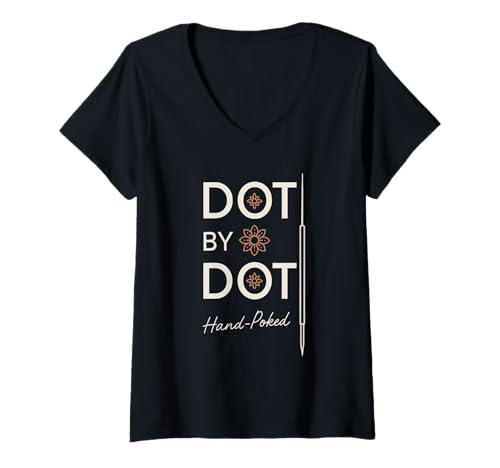 Damen Handpoked Stick and Poke Artist DIY Tattoo Culture T-Shirt mit V-Ausschnitt Damen Handpoked Stick and Poke Artist DIY Tattoo Culture T-Shirt mit V-Ausschnitt von Artisan Ink Artist Minimalist Tattoo Studio Merch