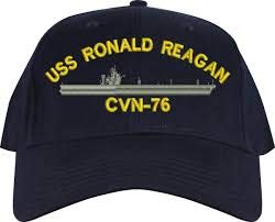 Artisan Owl United States Navy USS Ronald Reagan CVN-76 Supercarrier Emblem Patch Hat Navy Blue Baseball Cap von Artisan Owl