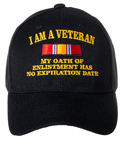 I Am A Veteran My Oath of Enlistment Has No Expiration Date Embroidered Black Baseball Cap, schwarz, Einheitsgröße von Artisan Owl