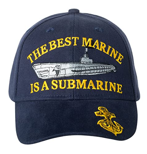 United States Navy USN The Best Marine is A Submarine bestickter Hut – verstellbar blau von Artisan Owl