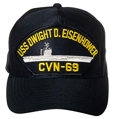 United States Navy USS Dwight D. Eisenhower CVN-69 Flugzeugträger Schiff Emblem Patch Mütze Navy Blue Baseball Cap von Artisan Owl