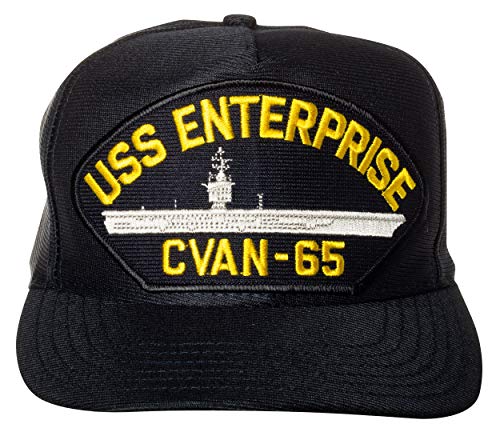 United States Navy USS Enterprise CVAN-65 Flugzeugträger Schiff Emblem Patch Hut Navy Blue Baseball Cap von Artisan Owl