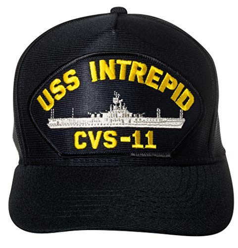 United States Navy USS Intrepid CVS-11 Flugzeugtr?ger Schiff Emblem Patch Hut Marineblau Baseballkappe von Artisan Owl