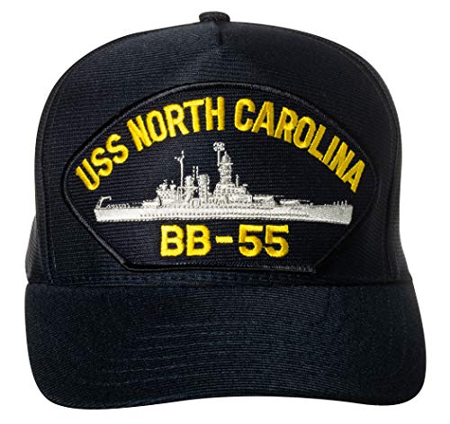 United States Navy USS North Carolina BB-55 Battleship Emblem Patch Hat Navy Blue Baseball Cap, Marineblau, Einheitsgröße von Artisan Owl