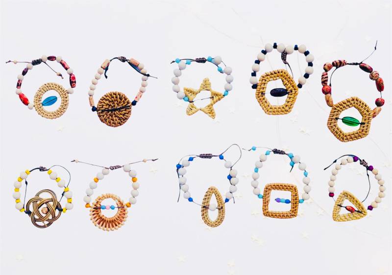 Rattan Armbänder, Handgemachte Boho Perlen Armband, Natur Freundliche Umweltfreundliches Handgewebte Armbänder von ArtisanCornerStore