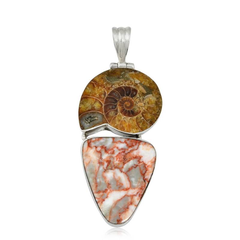 Handgemachte Handwerker Sterling Silber Ammonit Und Jaspis Schmuck Anhänger Schiff Frei von ArtisanCraftedJewelz
