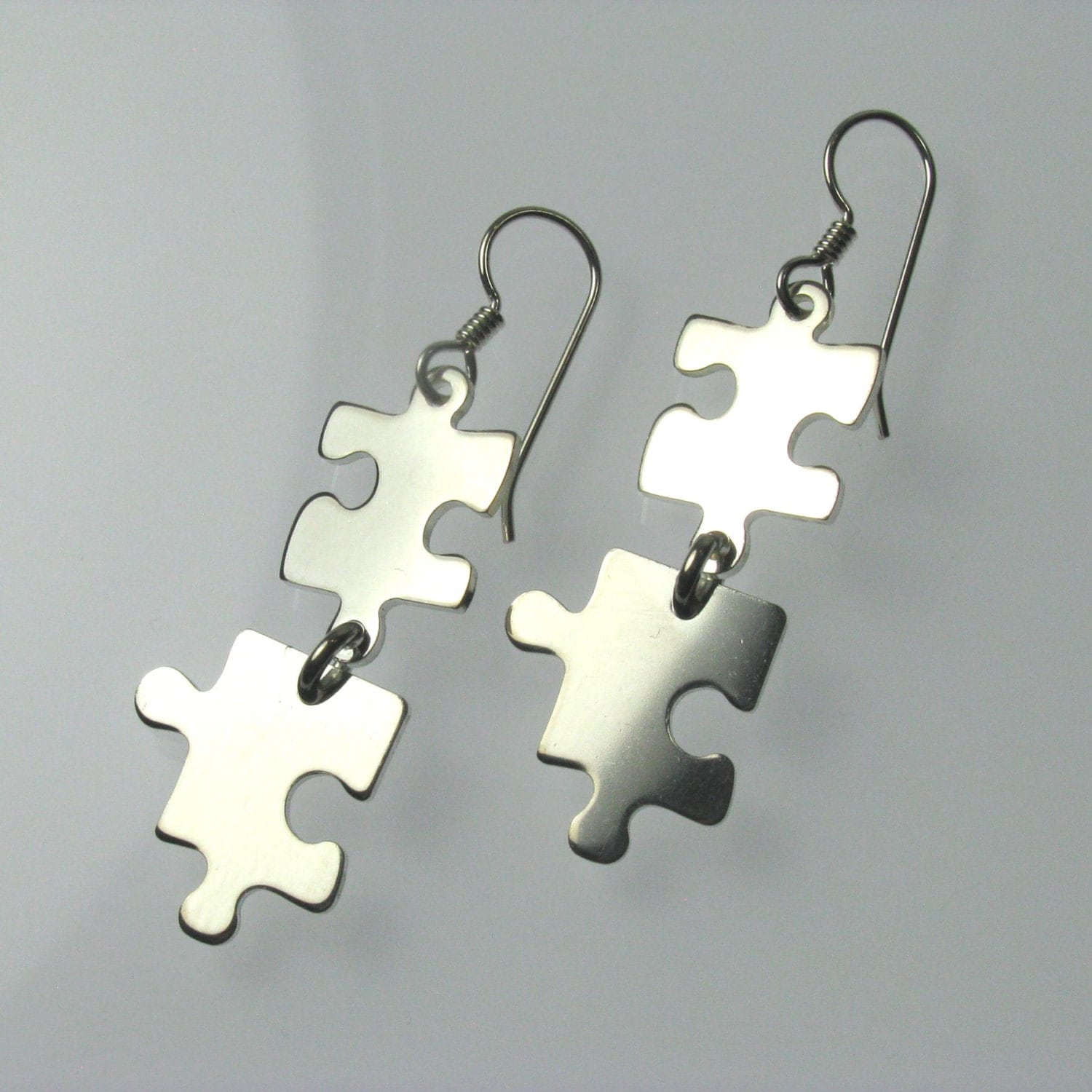Ohrringe Sterling Silber Doppel Puzzle Stück Für Autismus Ohrringe Sterling Silber Doppel Puzzle Stück Für Autismus von ArtisanForAutism