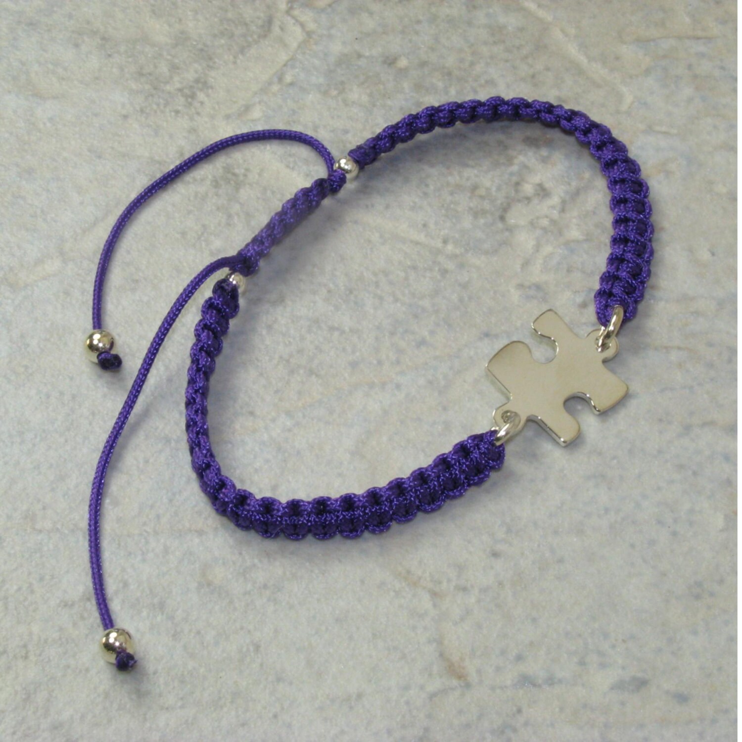 sterling Silber Gewebt Verstellbare Armband Mit Puzzleteil Für Autismus sterling Silber Gewebt Verstellbare Armband Mit Puzzleteil Für Autismus von ArtisanForAutism