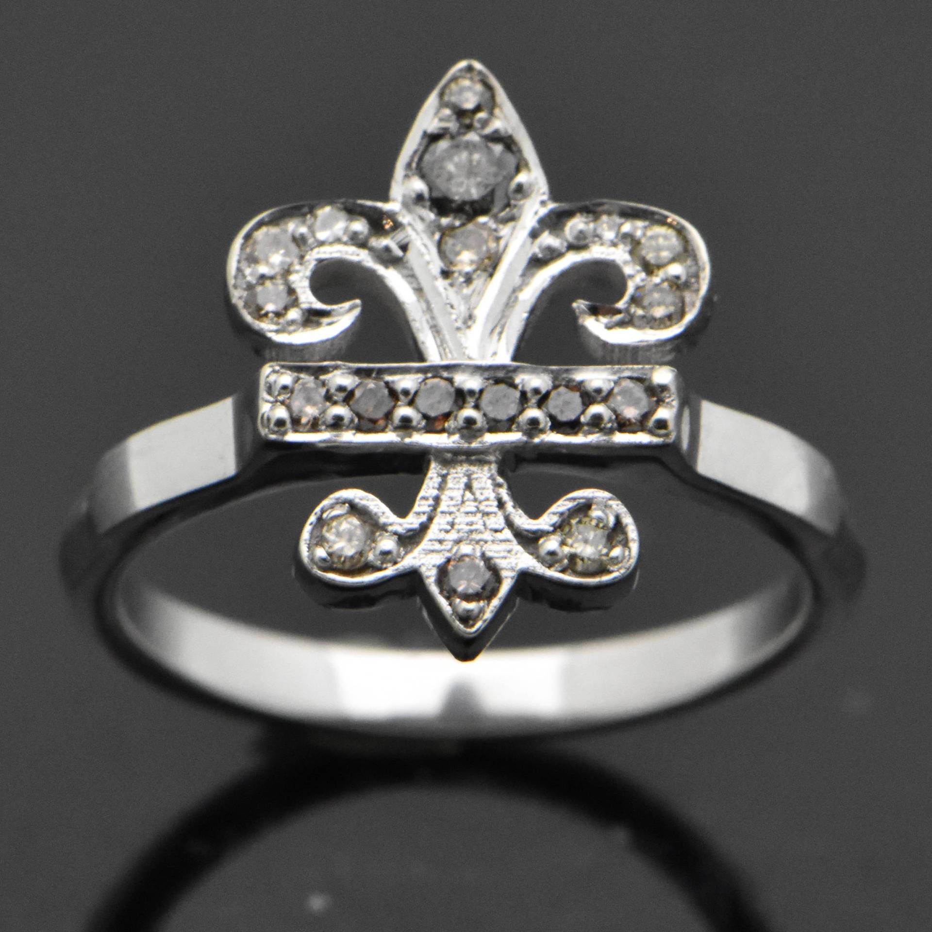14Kt Weißgoldring Im Fleur-De-Lis-Design von ArtisanLA