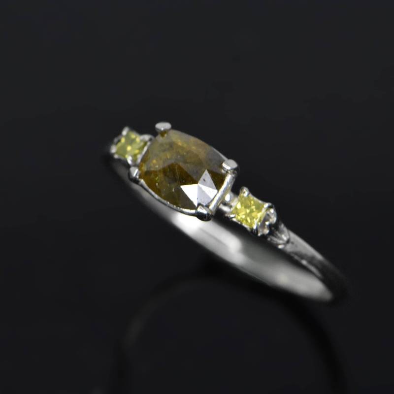 Gelber Diamant Ring Im Rosenschliff von ArtisanLA