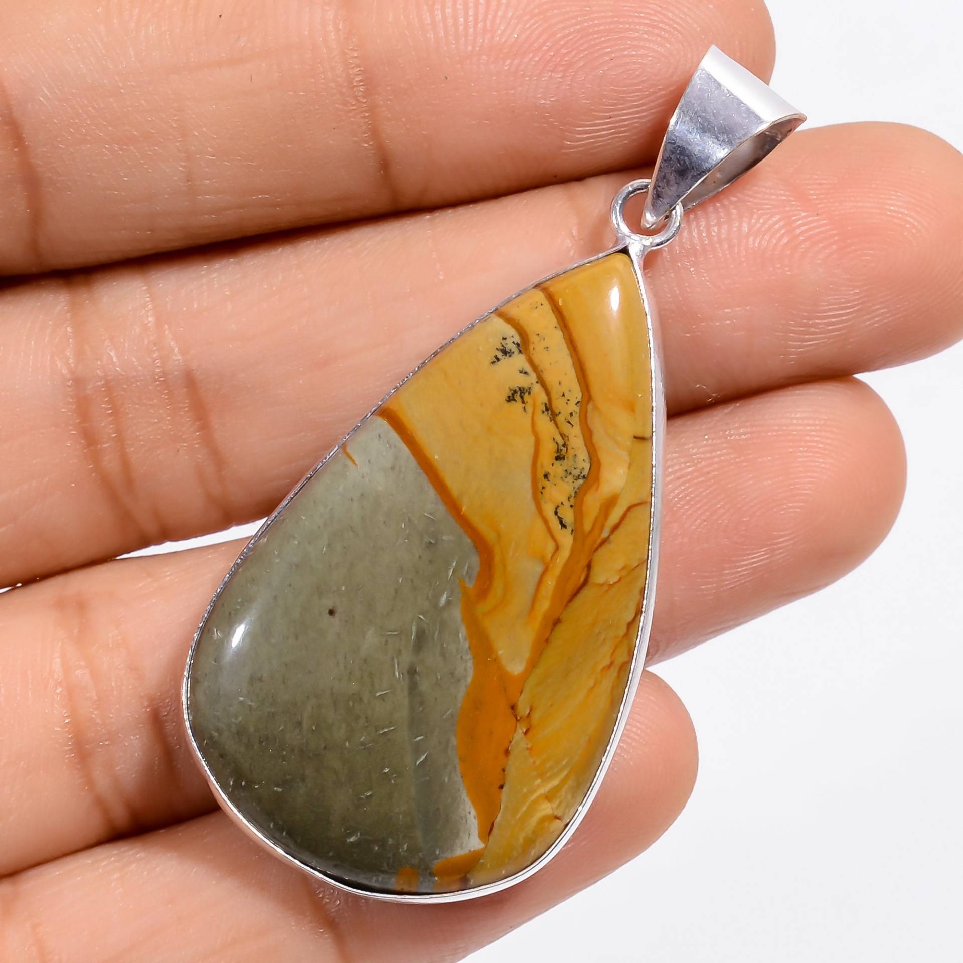 Jaspis Anhänger, Wüsten 925 Sterling Silber Handgemachter Langer Birnen Diy Riesiger Anhänger Jaspis Anhänger, Wüsten 925 Sterling Silber Handgemachter Langer Birnen Diy Riesiger Anhänger von ArtisanStoneJewelry