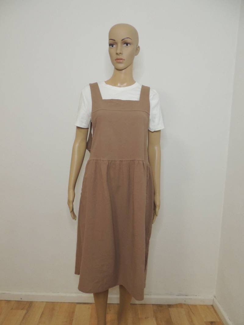 Sommerkleid Mit Breiten Träger, Ärmelloses Kleid Tiefen Rückenausschnitt, Midi Seitentaschen von ArtisanWithPassion