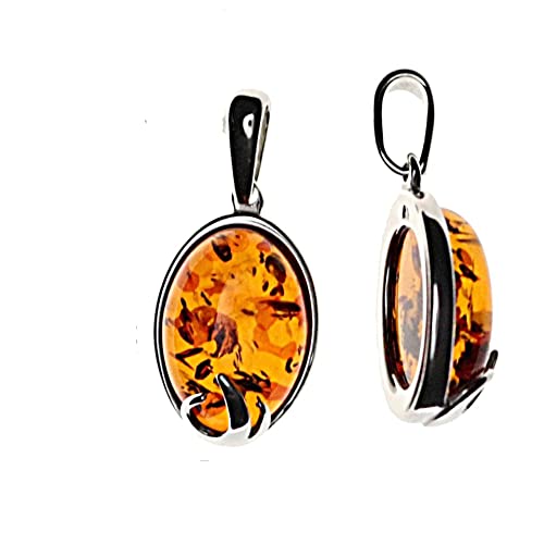 Artisana-Schmuck Bernstein Anhänger, eleganter Anhänger für Kette aus Bernstein und 925/000 Sterling Silber rhodiniert Artisana-Schmuck Bernstein Anhänger, eleganter Anhänger für Kette aus Bernstein und 925/000 Sterling Silber rhodiniert von Artisana-Schmuck